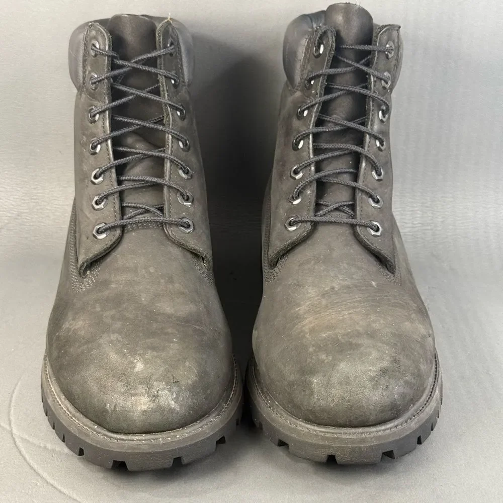 Timberland Men's 6 Inch Premium Waterproof Boots Black Nubuck Size 13